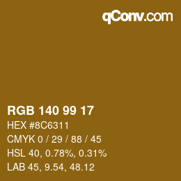 Color code: RGB 140 99 17 | qconv.com