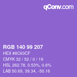 Color code: RGB 140 99 207 | qconv.com