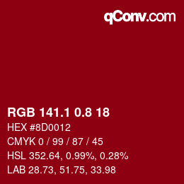 カラーコード: RGB 141.1 0.8 18 | qconv.com
