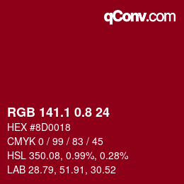 カラーコード: RGB 141.1 0.8 24 | qconv.com