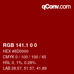 カラーコード: RGB 141.1 0 0 | qconv.com