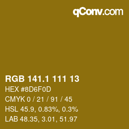 カラーコード: RGB 141.1 111 13 | qconv.com