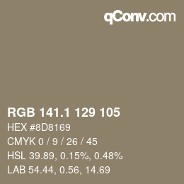 カラーコード: RGB 141.1 129 105 | qconv.com