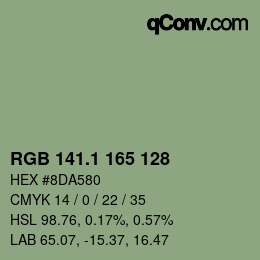 Color code: RGB 141.1 165 128 | qconv.com