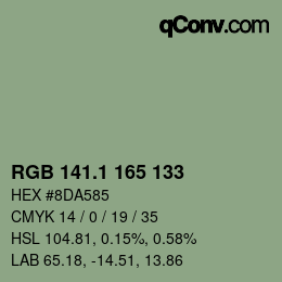 Color code: RGB 141.1 165 133 | qconv.com