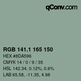 Color code: RGB 141.1 165 150 | qconv.com