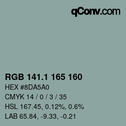 Farbcode: RGB 141.1 165 160 | qconv.com