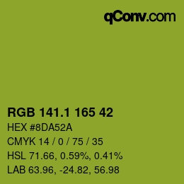 カラーコード: RGB 141.1 165 42 | qconv.com