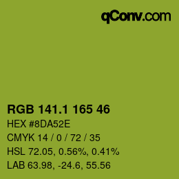 カラーコード: RGB 141.1 165 46 | qconv.com