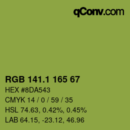 カラーコード: RGB 141.1 165 67 | qconv.com