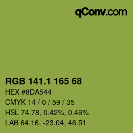カラーコード: RGB 141.1 165 68 | qconv.com