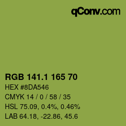 カラーコード: RGB 141.1 165 70 | qconv.com