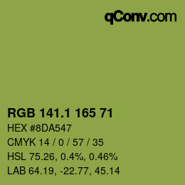 カラーコード: RGB 141.1 165 71 | qconv.com