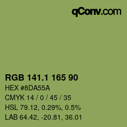 カラーコード: RGB 141.1 165 90 | qconv.com