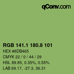 カラーコード: RGB 141.1 180.8 101 | qconv.com