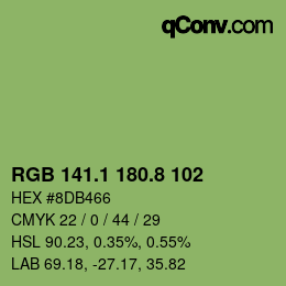 カラーコード: RGB 141.1 180.8 102 | qconv.com