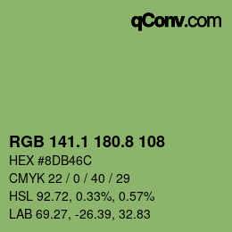 カラーコード: RGB 141.1 180.8 108 | qconv.com