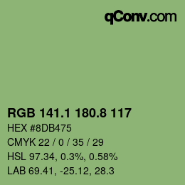 カラーコード: RGB 141.1 180.8 117 | qconv.com