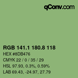 Color code: RGB 141.1 180.8 118 | qconv.com