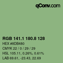 Color code: RGB 141.1 180.8 128 | qconv.com