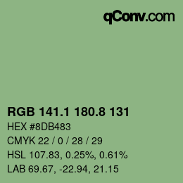 カラーコード: RGB 141.1 180.8 131 | qconv.com