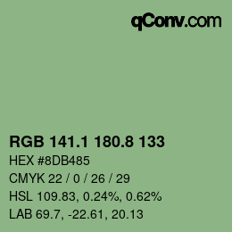 カラーコード: RGB 141.1 180.8 133 | qconv.com