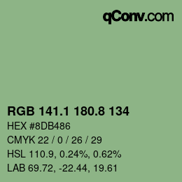 カラーコード: RGB 141.1 180.8 134 | qconv.com