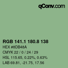 Color code: RGB 141.1 180.8 138 | qconv.com
