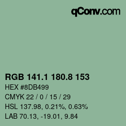 カラーコード: RGB 141.1 180.8 153 | qconv.com
