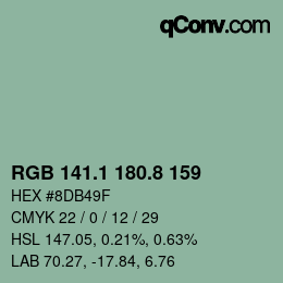 Color code: RGB 141.1 180.8 159 | qconv.com