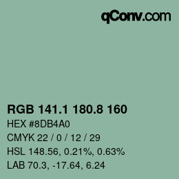 カラーコード: RGB 141.1 180.8 160 | qconv.com