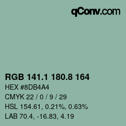 Color code: RGB 141.1 180.8 164 | qconv.com
