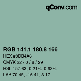 Farbcode: RGB 141.1 180.8 166 | qconv.com