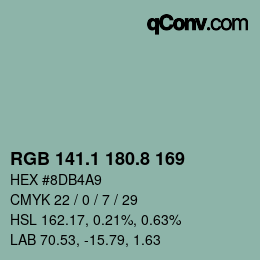Color code: RGB 141.1 180.8 169 | qconv.com