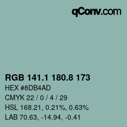 Color code: RGB 141.1 180.8 173 | qconv.com