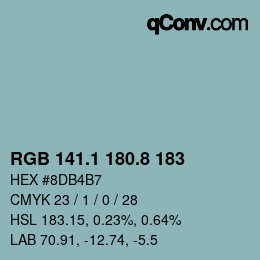Color code: RGB 141.1 180.8 183 | qconv.com