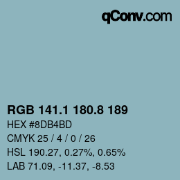 Color code: RGB 141.1 180.8 189 | qconv.com