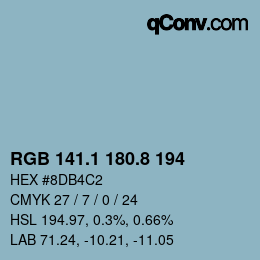 Color code: RGB 141.1 180.8 194 | qconv.com