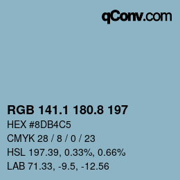 Color code: RGB 141.1 180.8 197 | qconv.com