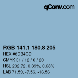 カラーコード: RGB 141.1 180.8 205 | qconv.com