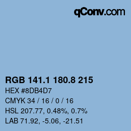 カラーコード: RGB 141.1 180.8 215 | qconv.com