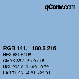 Color code: RGB 141.1 180.8 216 | qconv.com