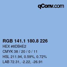 Color code: RGB 141.1 180.8 226 | qconv.com