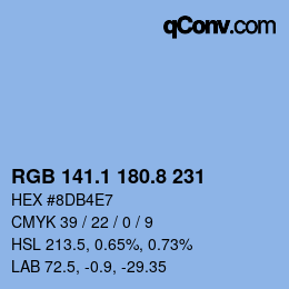 Color code: RGB 141.1 180.8 231 | qconv.com
