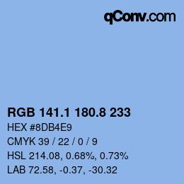 Farbcode: RGB 141.1 180.8 233 | qconv.com