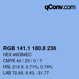 Color code: RGB 141.1 180.8 236 | qconv.com