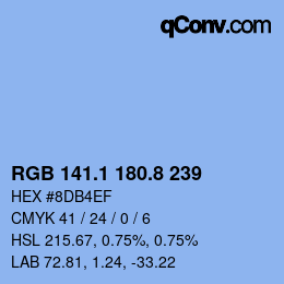 Color code: RGB 141.1 180.8 239 | qconv.com