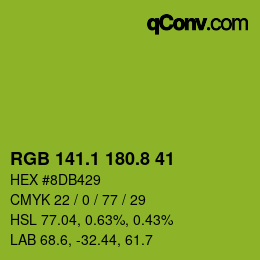 カラーコード: RGB 141.1 180.8 41 | qconv.com