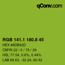 カラーコード: RGB 141.1 180.8 45 | qconv.com