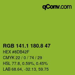 カラーコード: RGB 141.1 180.8 47 | qconv.com